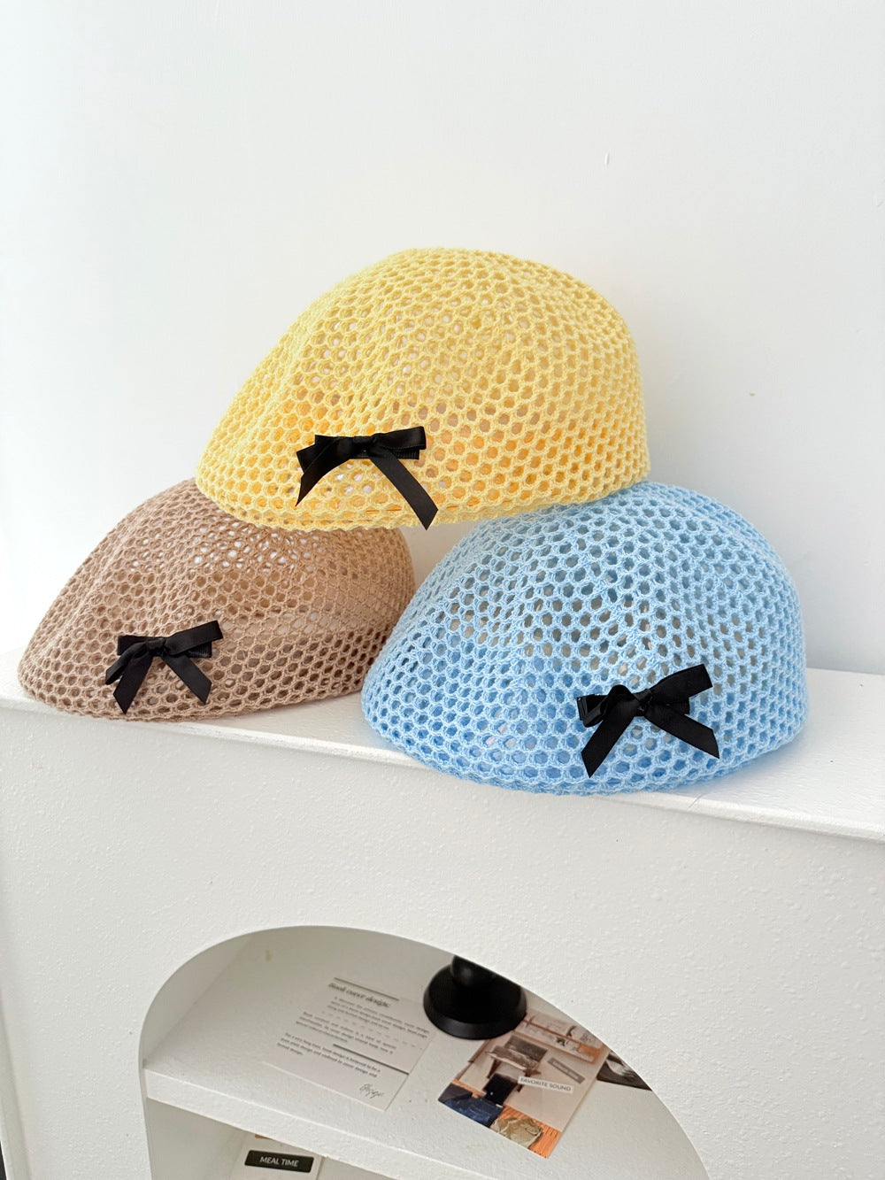Elegant Bow Knot Hollow Crochet Beanie Hat MK2CK6W6HAT60
