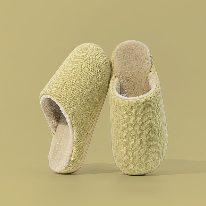 Soft Fleece-Lined Solid Color Winter Slippers 6W8FSP294