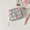 Fresh Cherry Plaid Print Portable Cosmetic Bag 6C5CO267