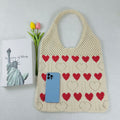 Love Pattern Knit Tote - DippedShop Wholesale - #9891