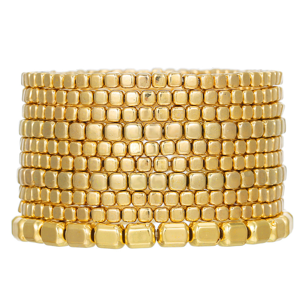 Stylish Gold Plated Multi Layer Beaded Bracelets 6W6JBR501
