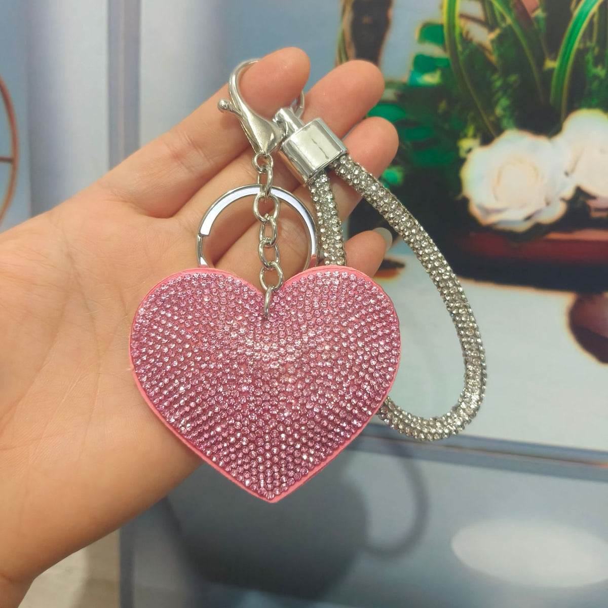 Rhinestone Heart Bag Charm - DippedShop Wholesale - #9715