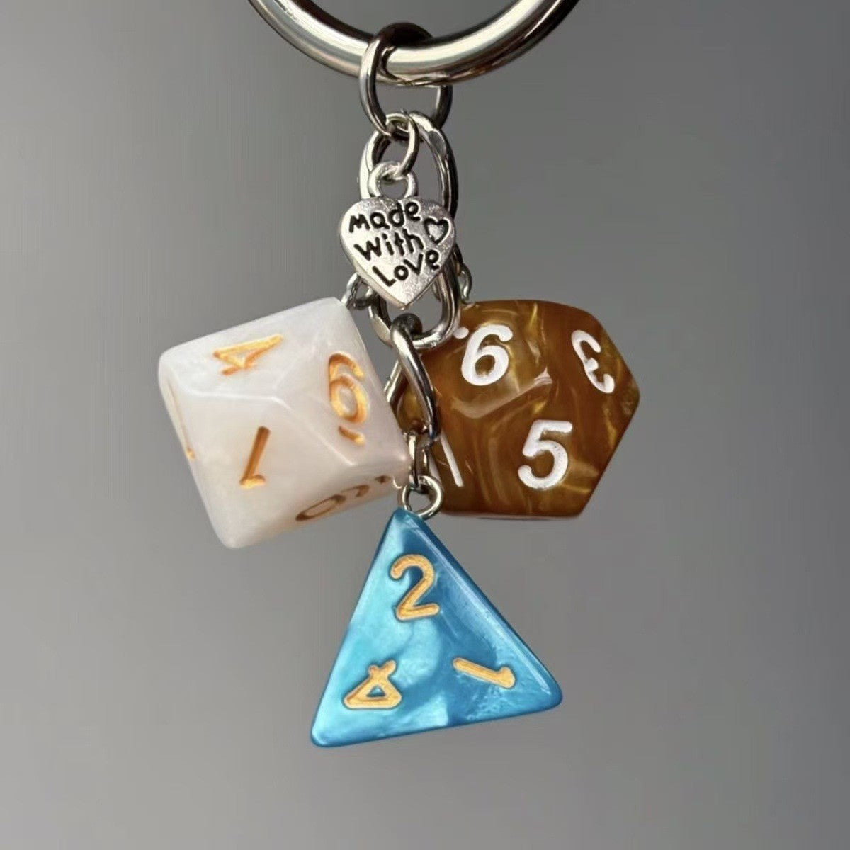 Polyhedron Dice Keychain Charm - DippedShop Wholesale - #7299