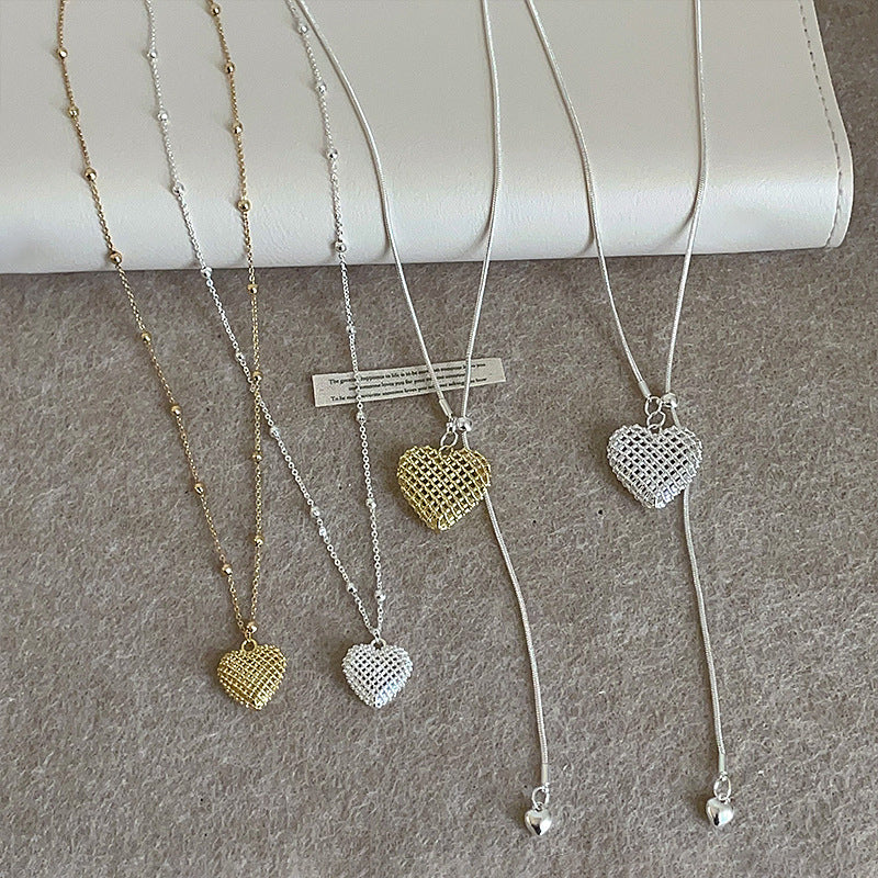 Woven Heart Pendant Necklace - DippedShop Wholesale - #0835