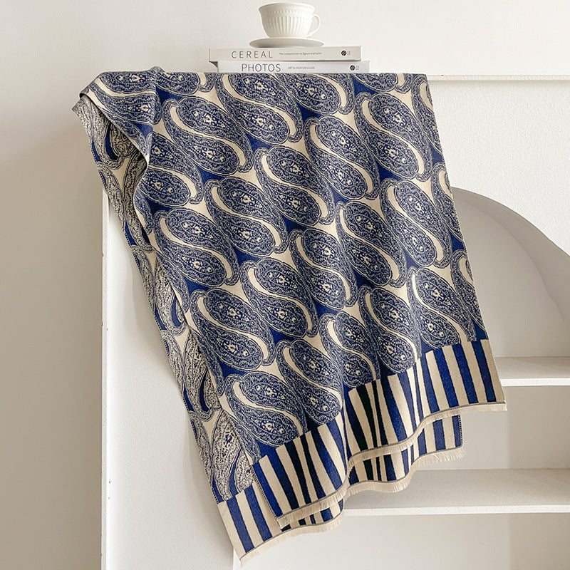 Thermal Paisley Tassel Scarf - DippedShop Wholesale - #5155