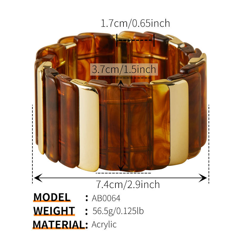 Gold Geometric Stretch Bracelet - DippedShop Wholesale - #7299