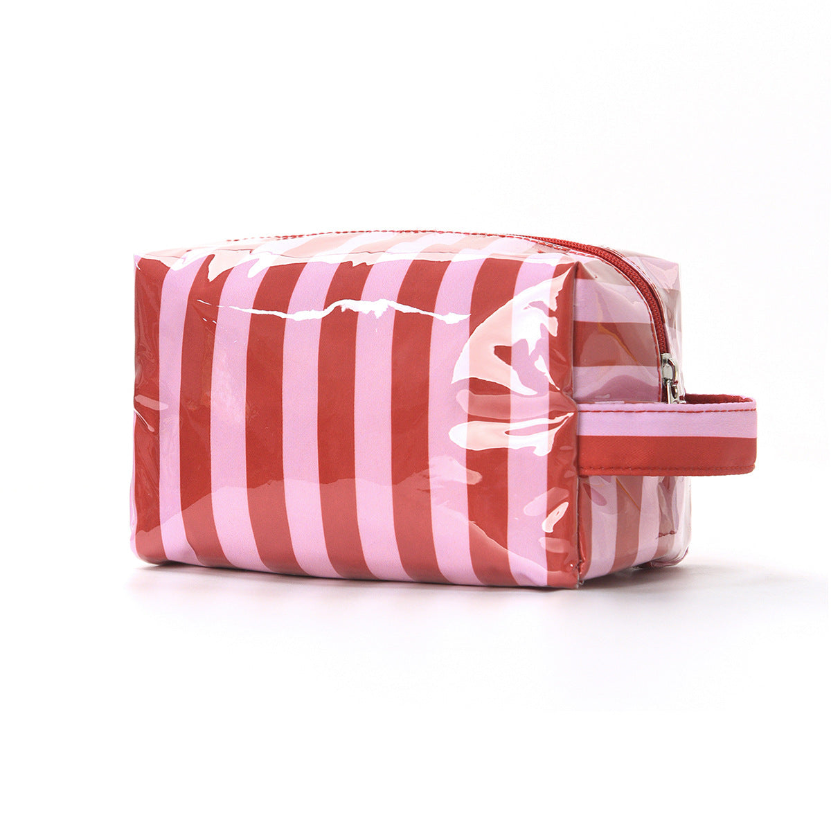 Simple Color Block Striped PVC Cosmetic Bag MK2BLW6C5CO07