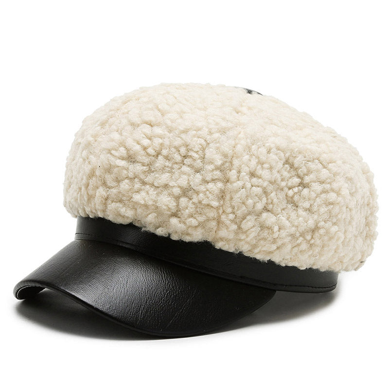 Vintage Faux Lamb Plush Warm Baseball Cap 6W6HAT924