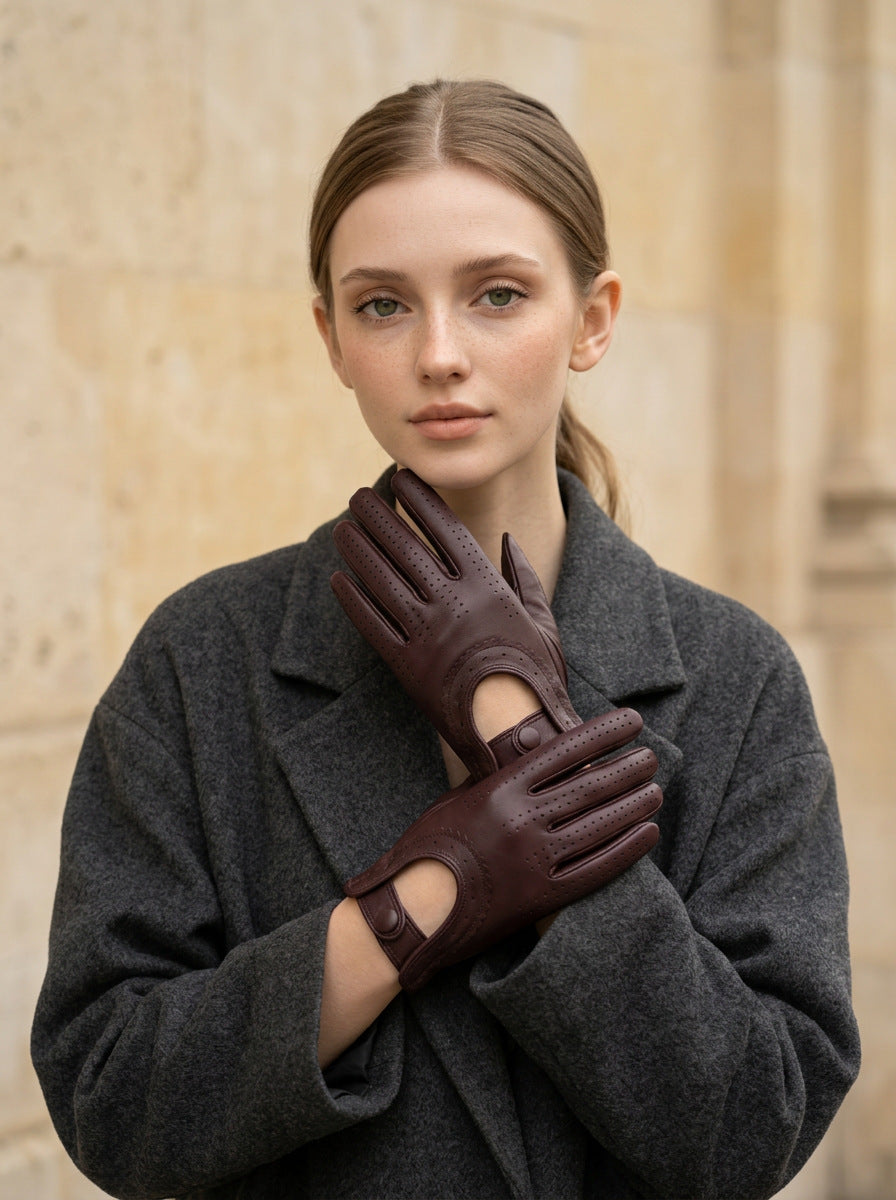 Leather Mesh Driving Gloves - DippedShop Wholesale - #1219
