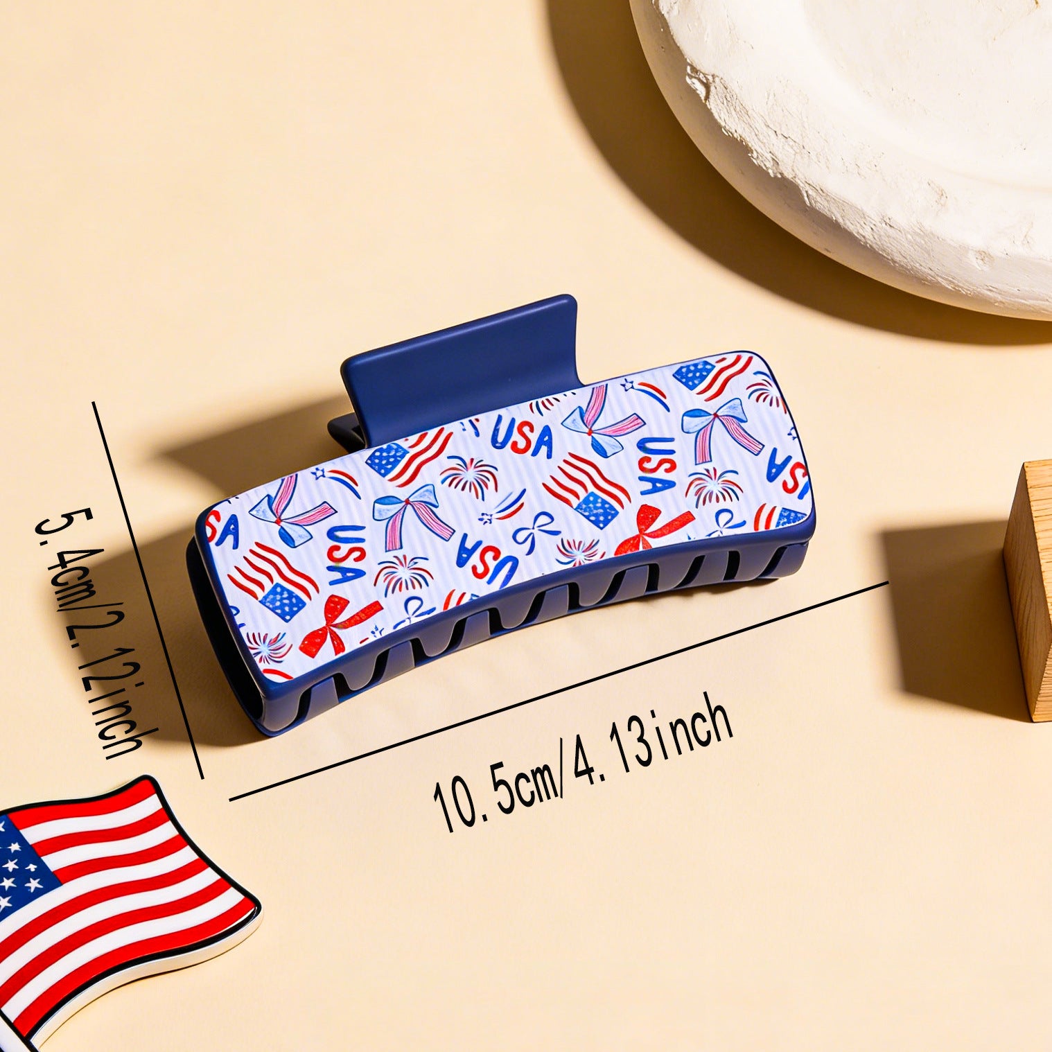 USA 250th Anniversary Strong Grip Hair Clip 8AS6HCP62T