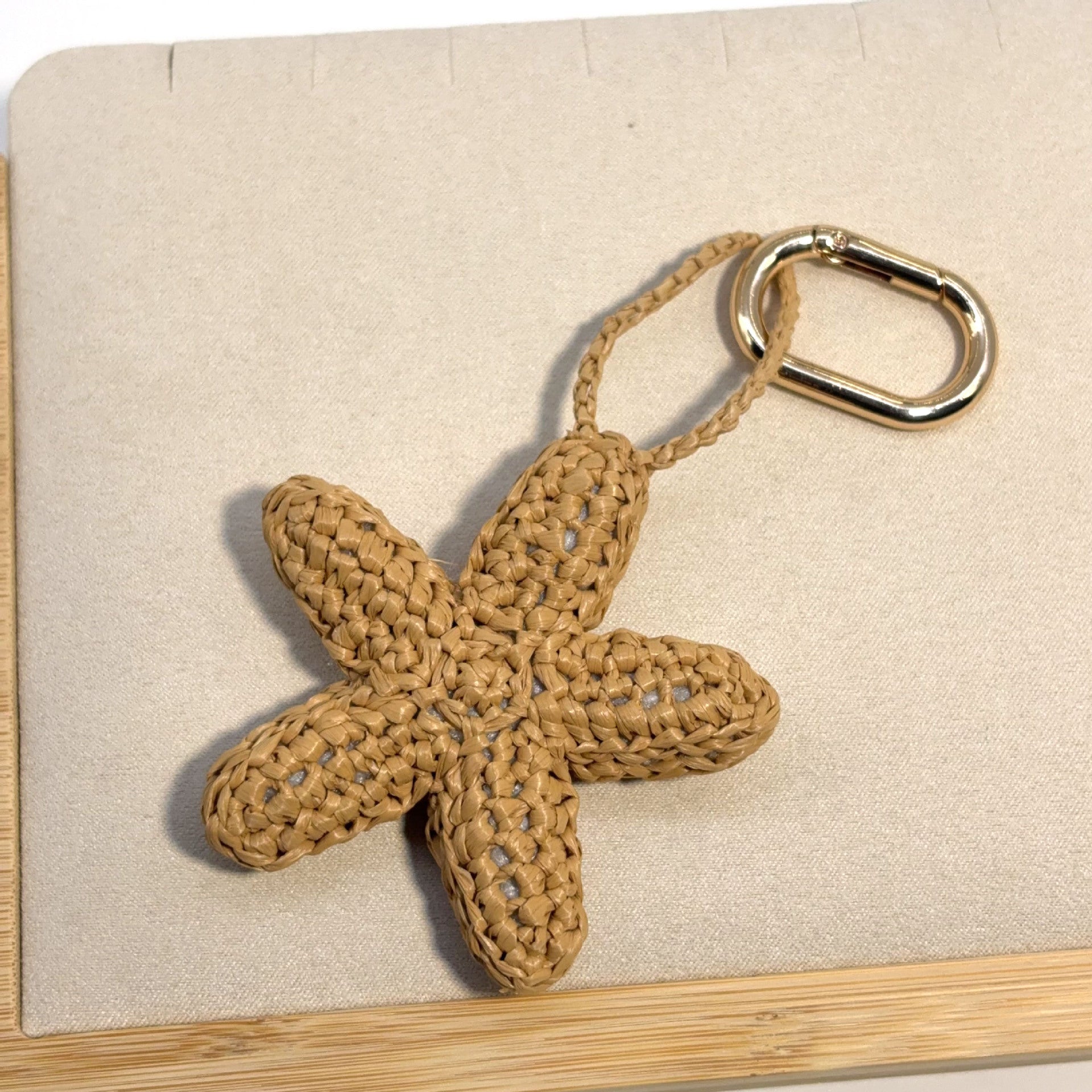Cute Handmade Raffia Starfish Keychain Bag Charm MK2ZCAS6W10BBC47