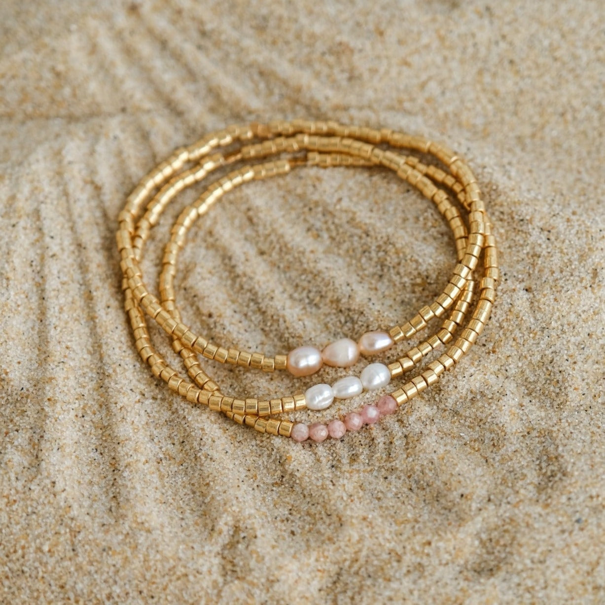 Handmade Natural Pearl Beaded Chain Bracelet 6W6JBR454