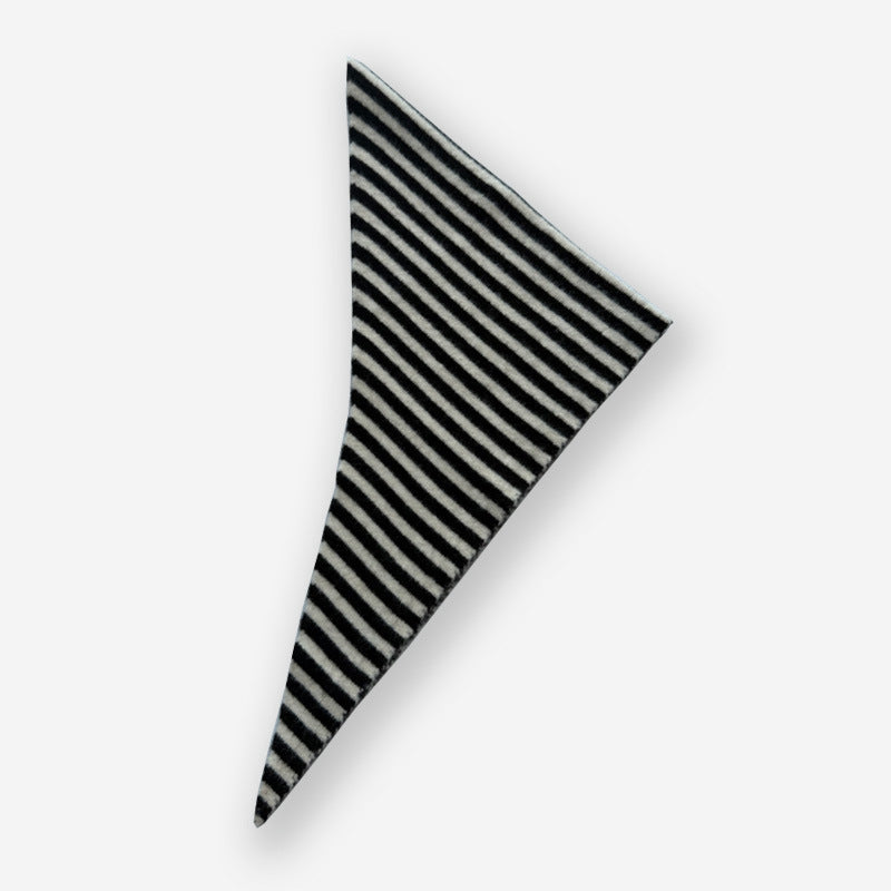 Striped Color Block Triangle Scarf - DippedShop Wholesale - #7571
