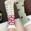 Striped Apple Print Socks - DippedShop Wholesale - #5283