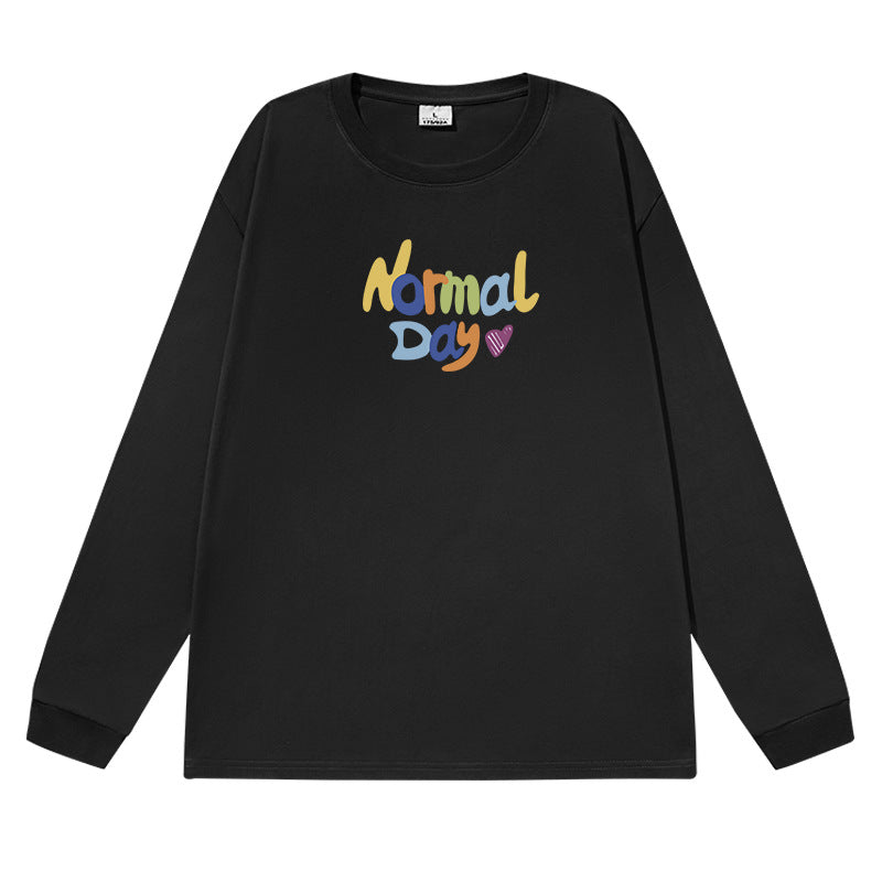 Colorful Letter Round Neck Loose T-Shirt DP25D668