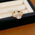 Trendy Square Cubiz Zirconia Engagement Open Ring 6W6JRG370