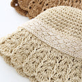 Hollow Lace Straw Bucket Hat - DippedShop Wholesale - #2483