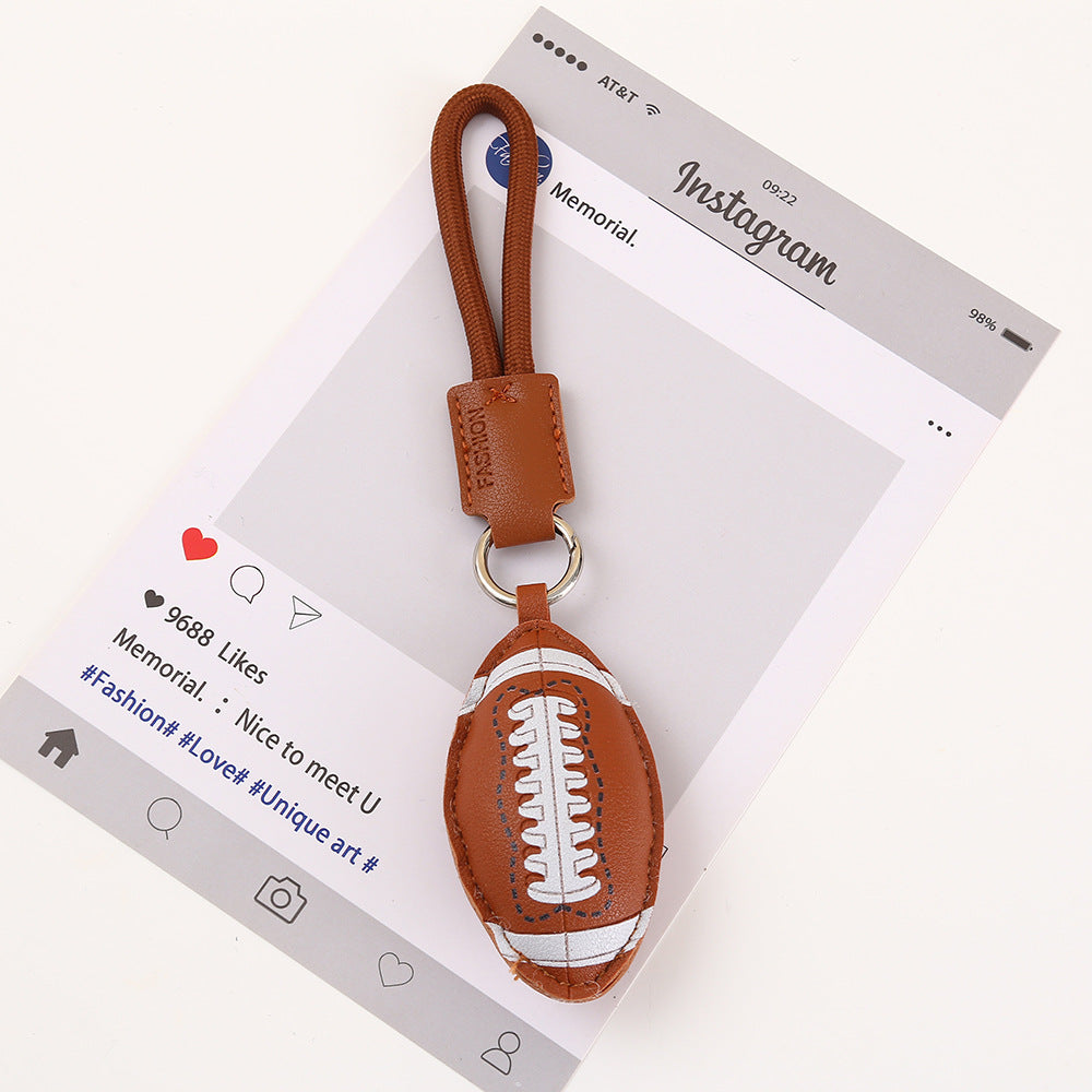 Creative PU Soccer Pendant Keychain Bag Charm 6W10BBC353