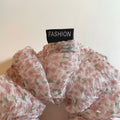 Pink Floral Scrunchie - DippedShop Wholesale - #9523
