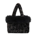 Leopard Print Faux Fur Tote Bag 6W10BBG1881