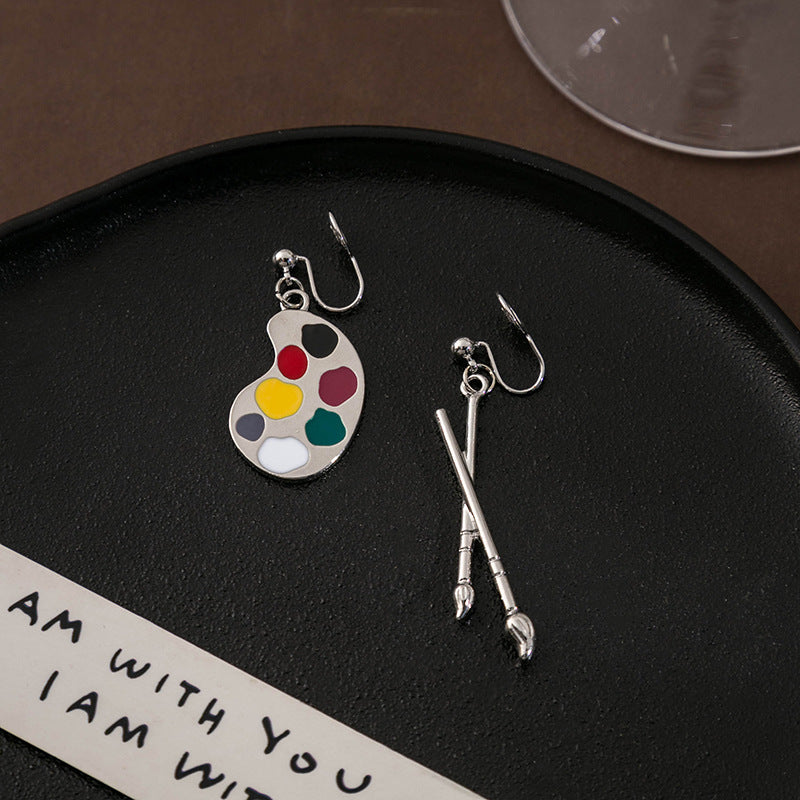 Palette Paintbrush Dangle Earrings - DippedShop Wholesale - #5827