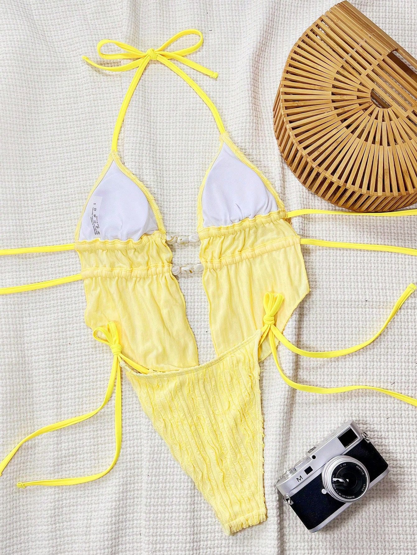Solid Tie Side Bikini - DippedShop Wholesale - #7747