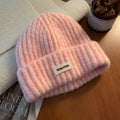 Casual Solid Color Thick Warm Knit Beanie Hat 6W6HAT547