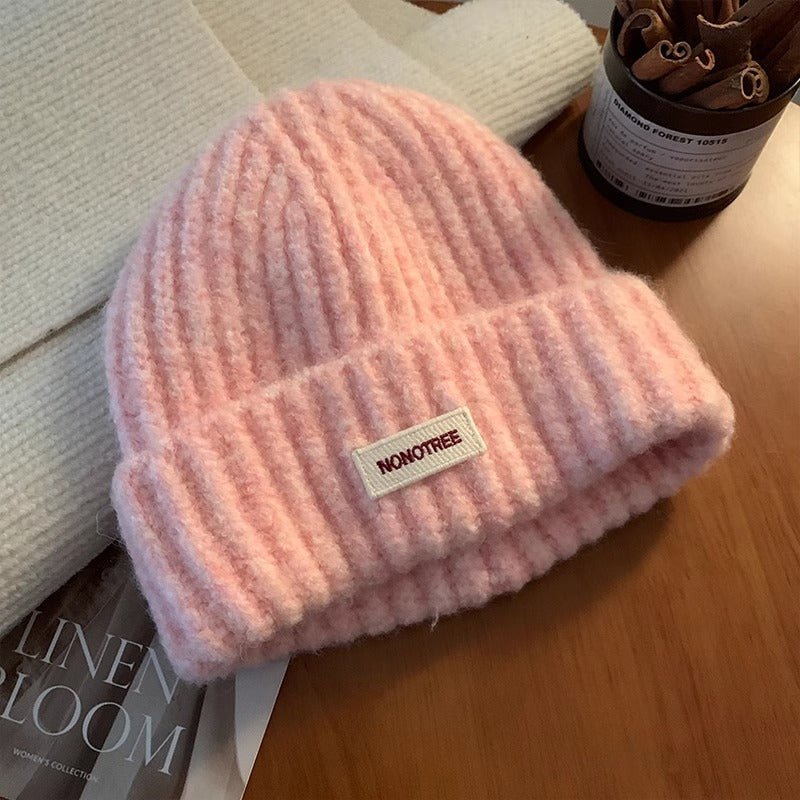 Casual Solid Color Thick Warm Knit Beanie Hat 6W6HAT547