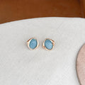 Chunky Gold Plated Acrylic Stud Earring 6W6JER560