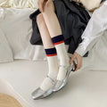 Simple Color Block Striped Soft Slouchy Socks 6W8FSO713