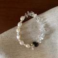 Trendy Pearl Irregular Transparent Bead Chain Bracelet 6W6JBR457