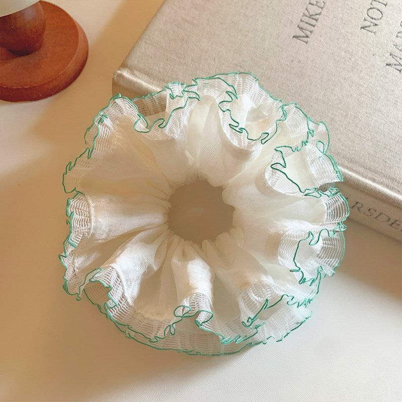 Mint Tulle Ruffled Scrunchies - DippedShop Wholesale - #9187