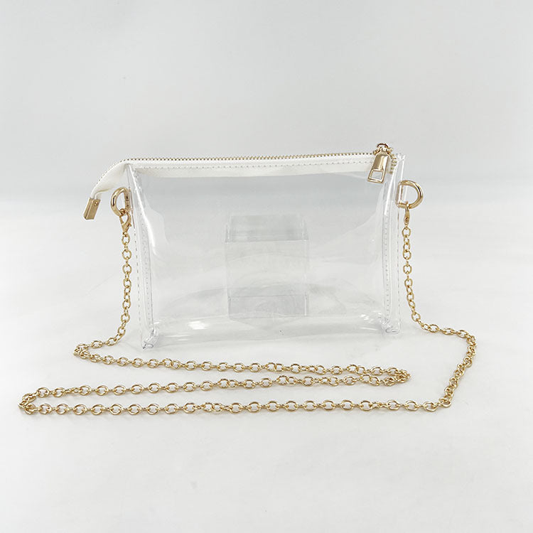 Jelly Transparent Chain Strap Crossbody Bag 6W10BBG1957