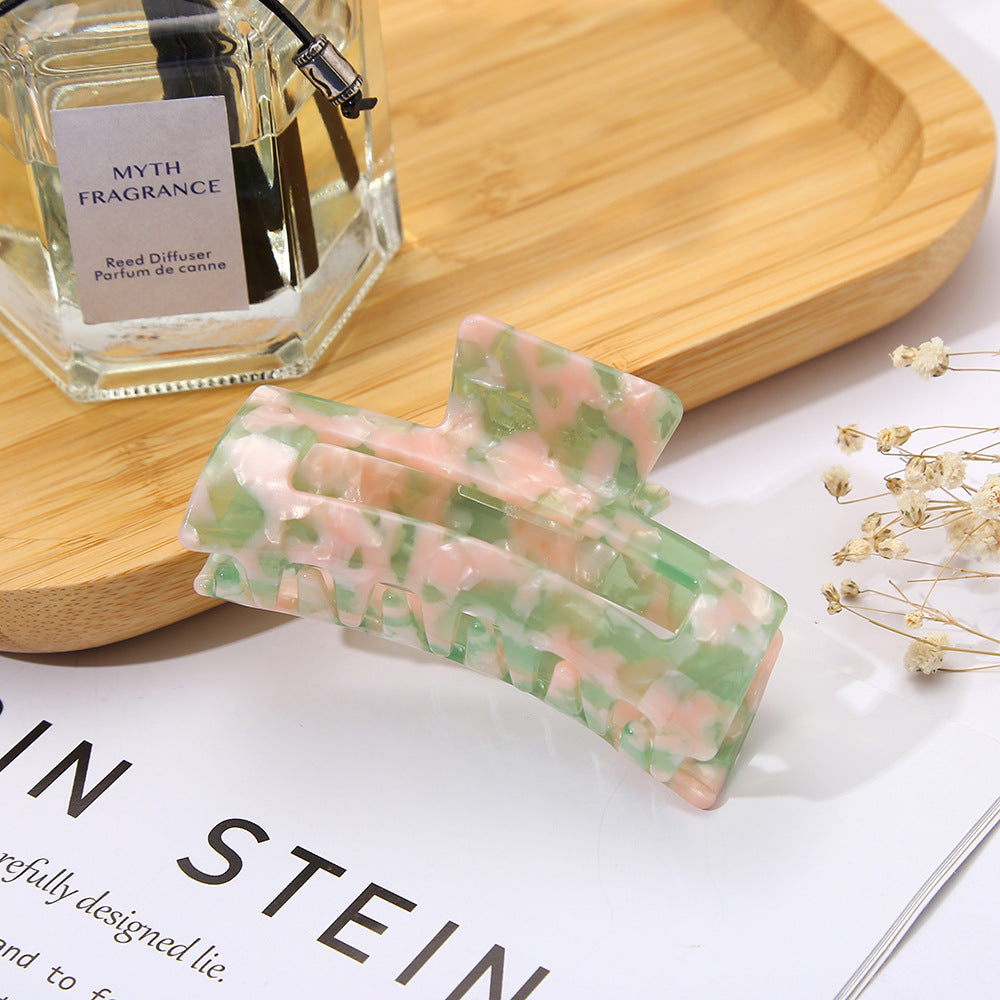 Trendy Candy Color Floral Print Acetate Hair Claw 8AS6HCP266T