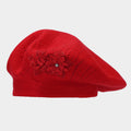 Vintage Floral Rhinestones Knit Portable Beret Cap MK2COW6W6HAT227