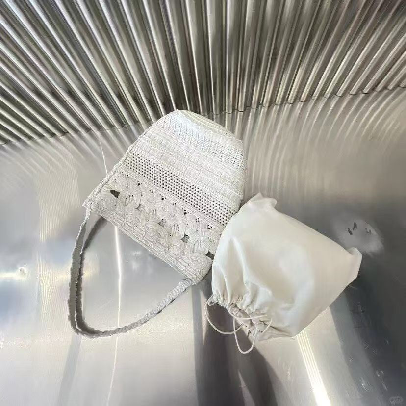 Hand-Crochet Hollow Bucket Bag - DippedShop Wholesale - #1219