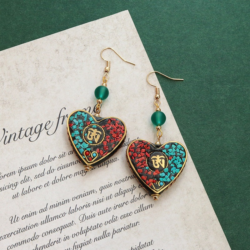 Vintage Ethnic Drop Earrings - DippedShop Wholesale - #4611
