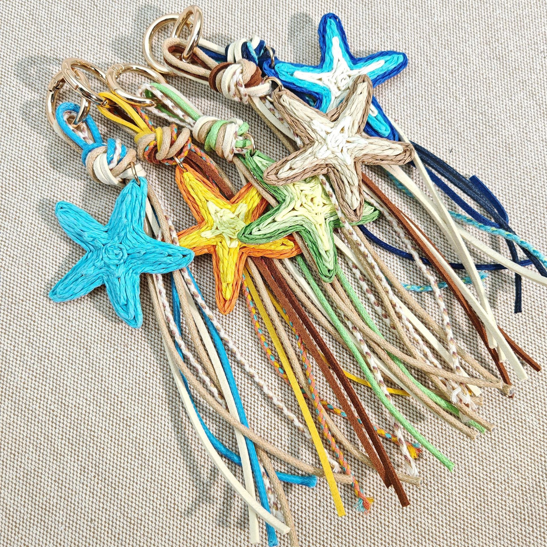 Handmade Raffia Woven Starfish Bag Charm MK2ZCEP6W10BBC79