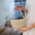 Stylish Hand Woven Pearl Chain Tassel Hangdbag 8CW6BBG505T