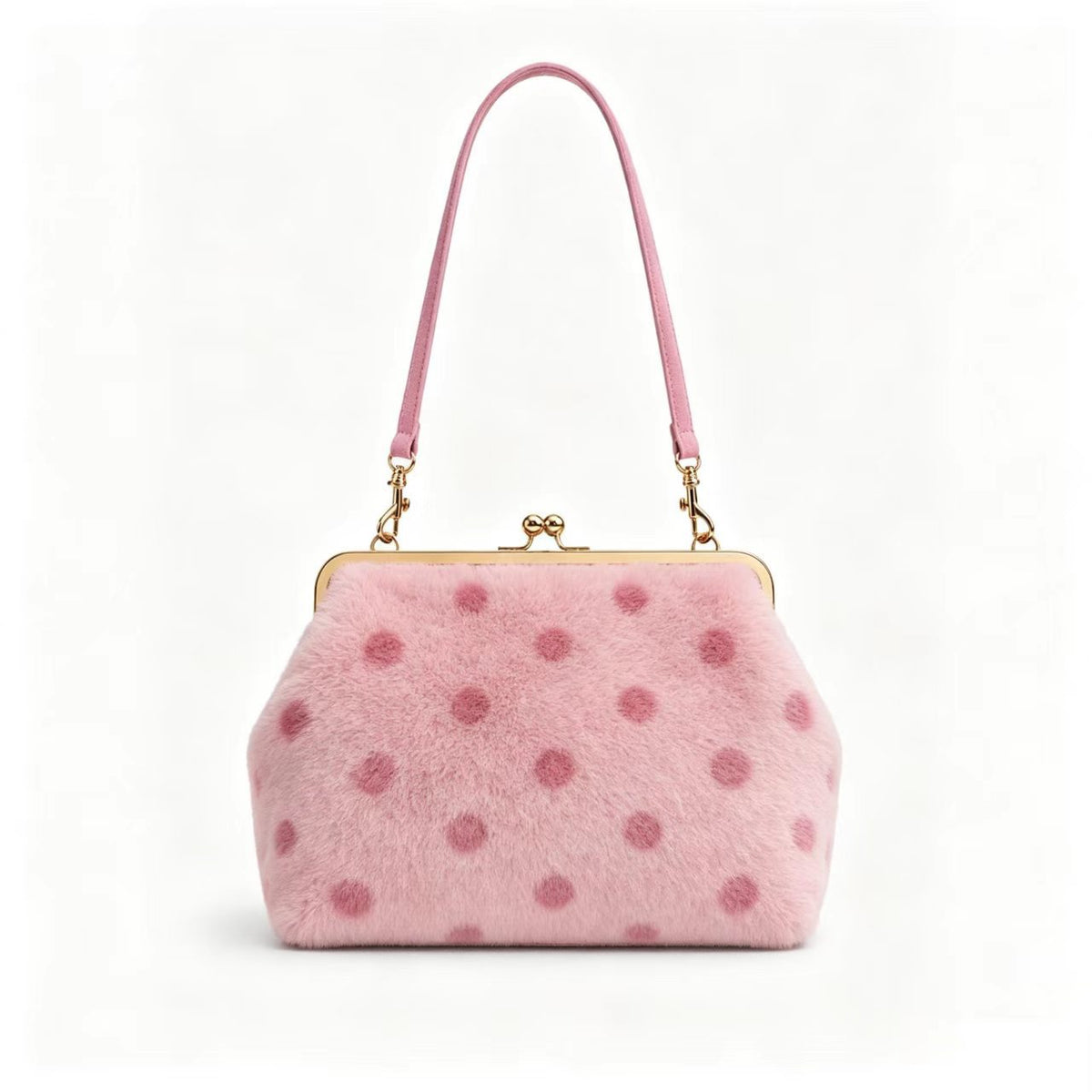 Trendy Polka Dot Soft Plush Tote Bag 6W10BBG2365
