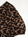 Leopard Print Button Blouse - DippedShop Wholesale - #8739