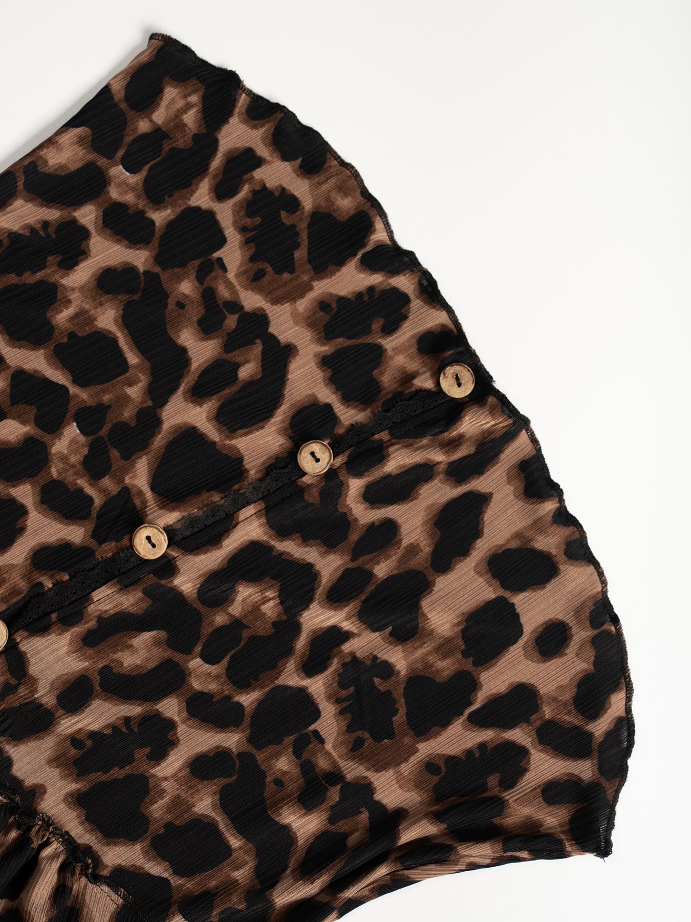 Leopard Print Button Blouse - DippedShop Wholesale - #8739