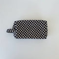 Color Block Plaid Pattern Velvet Makeup Bag MK2BW6S10BOB95