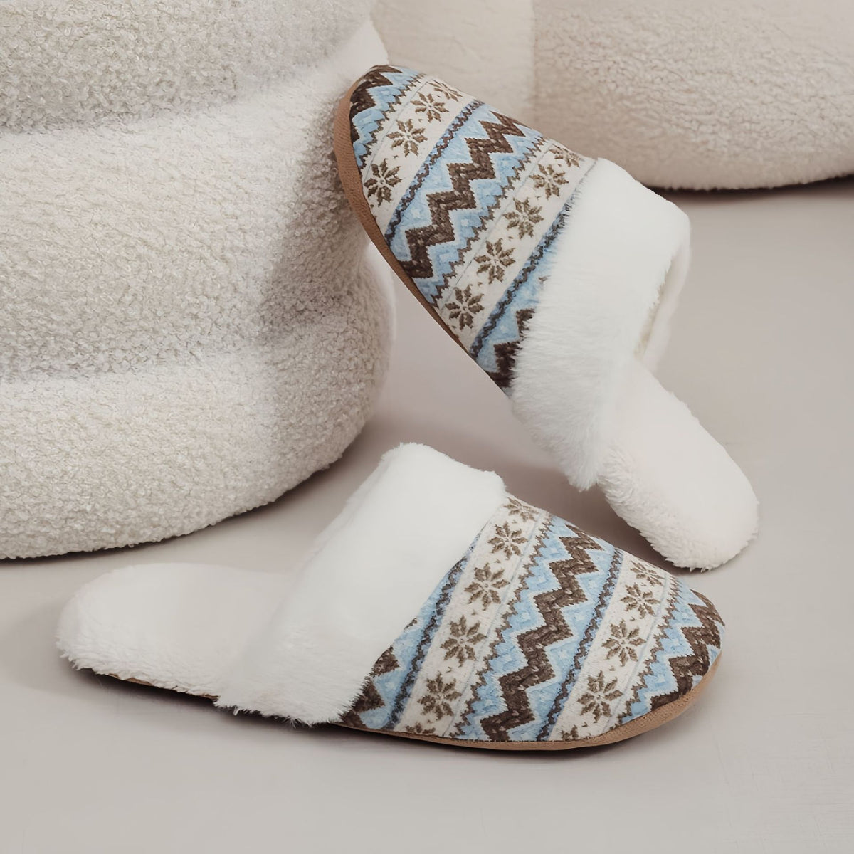 Winter Fluffy Plush Warm Non-Slip House Slippers 6W8FSP236