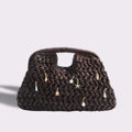 Elegant Pearl Hollow Out Straw Hand-Woven Tote Bag 8BW6BBG429T