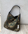 Retro Camo Print Canvas Commuter Shoulder Bag 6W10BBG2384