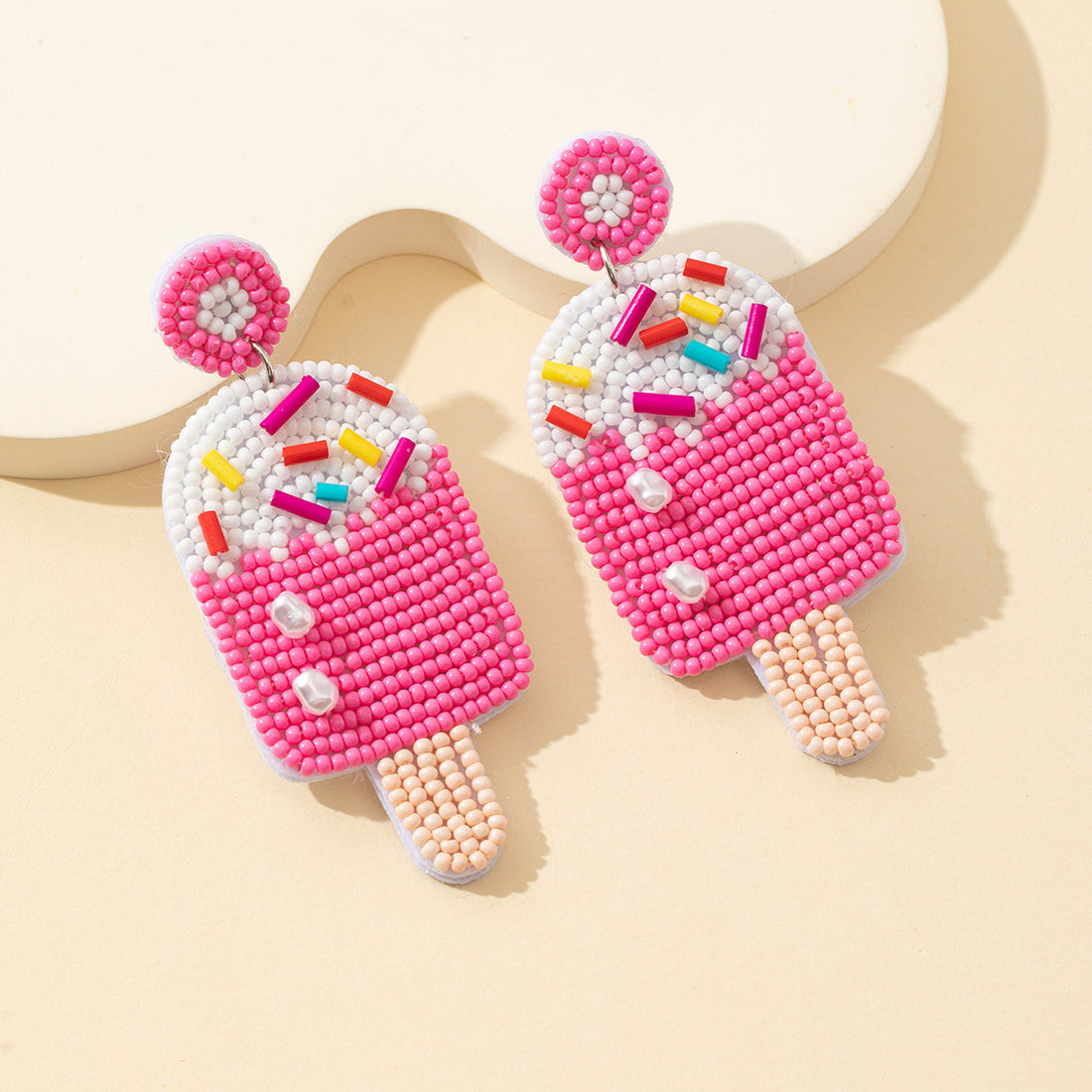 Bead Popsicle Stud Earrings - DippedShop Wholesale - #0643