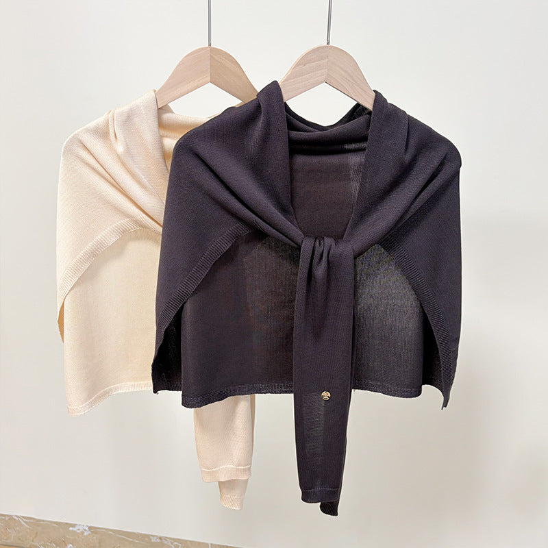 Elegant Solid Color Knit Shawl Wrap 6W6NSC55