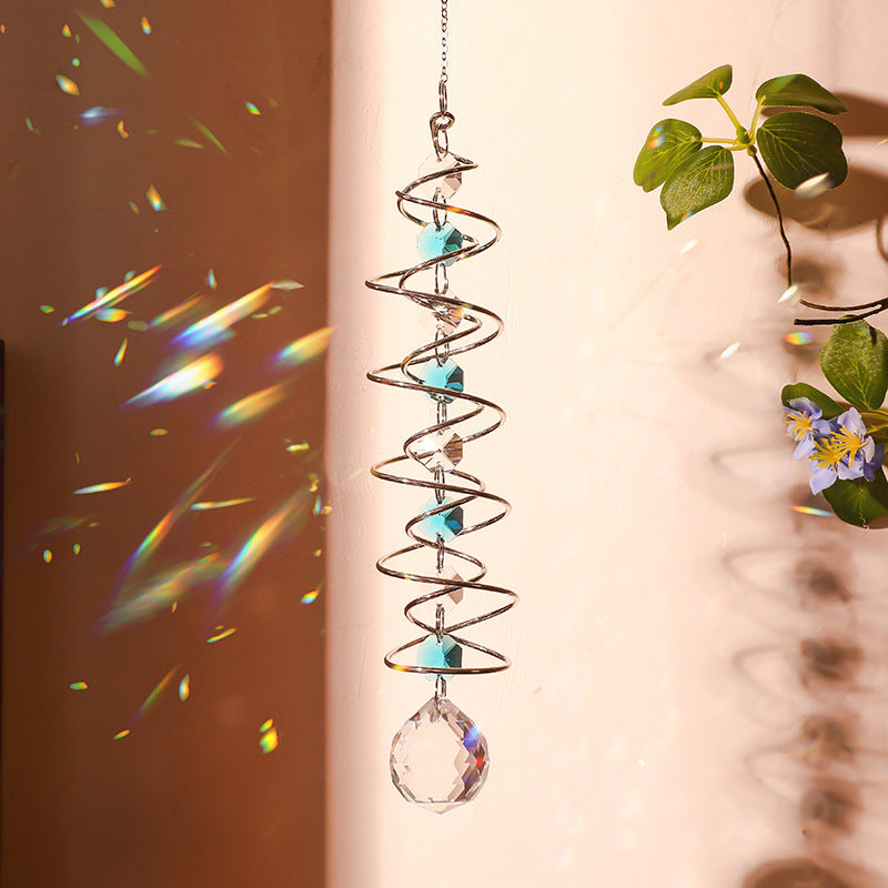 Creative Iridescent Crystal Ball Spiral Hanging Suncatcher MK2CZAS6H7HLS66
