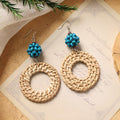 Boho Rattan Dangle Earrings - DippedShop Wholesale - #9667